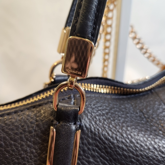 Coach Kelsey Satchel Navy Pebbled Leather - Picture 5 of 12